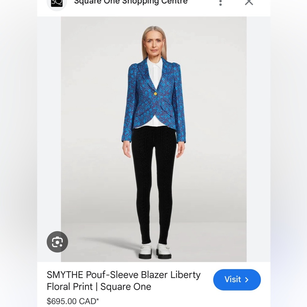 Smythe Blazer RARE find!! Size 6 Blue and Maroon Floral Blazer